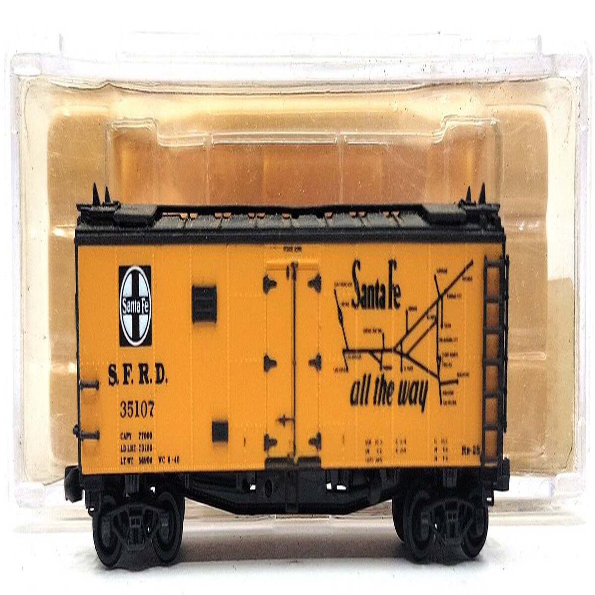 Tex-N-Rails 35107 N Scale A.T.S.F "Santa Fe All The Way" Reefer Car #35107 EX/Box