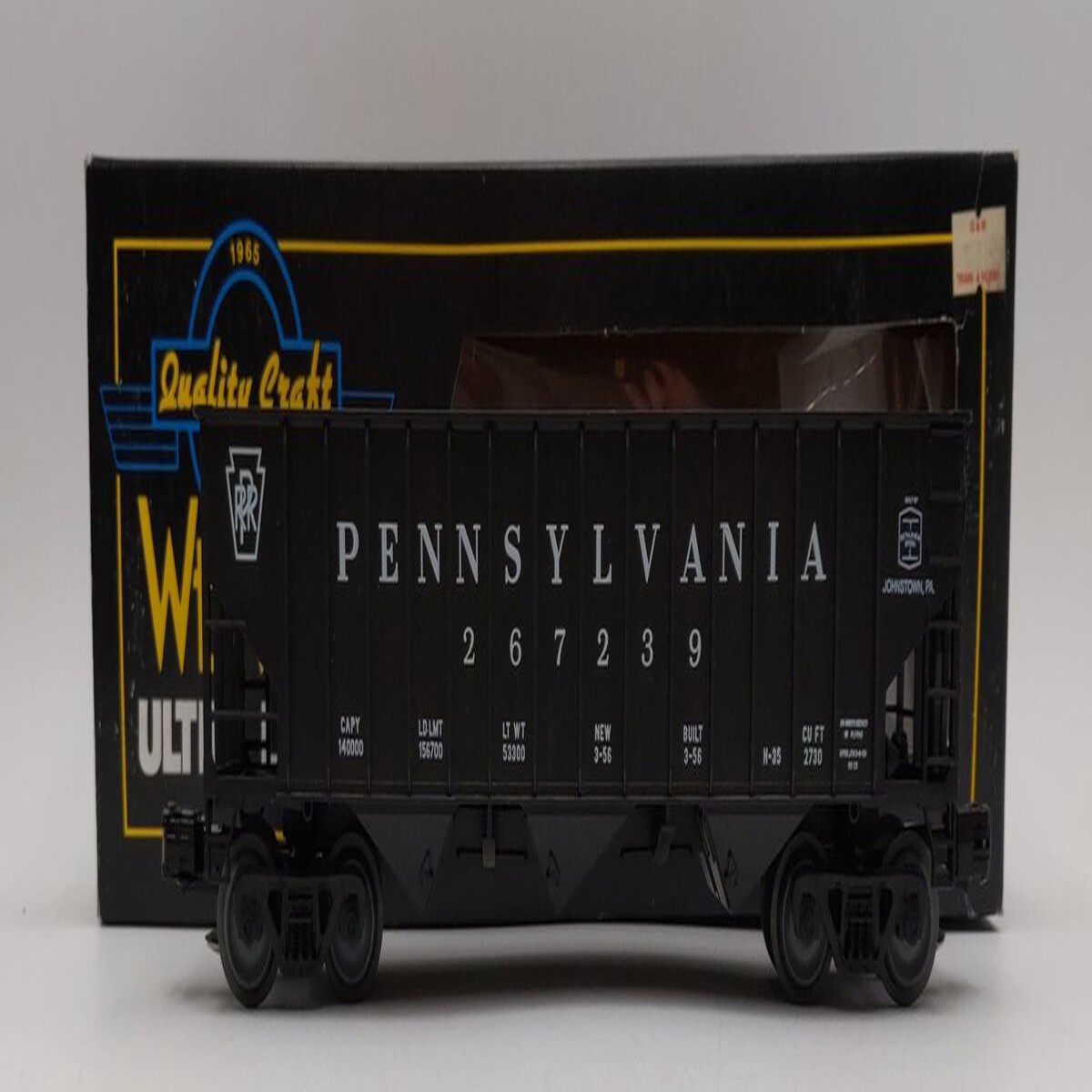 Weaver O Scale Pennsylvania Railroad 3 Bay 3 Rail Ribbed Hopper LN/Box
