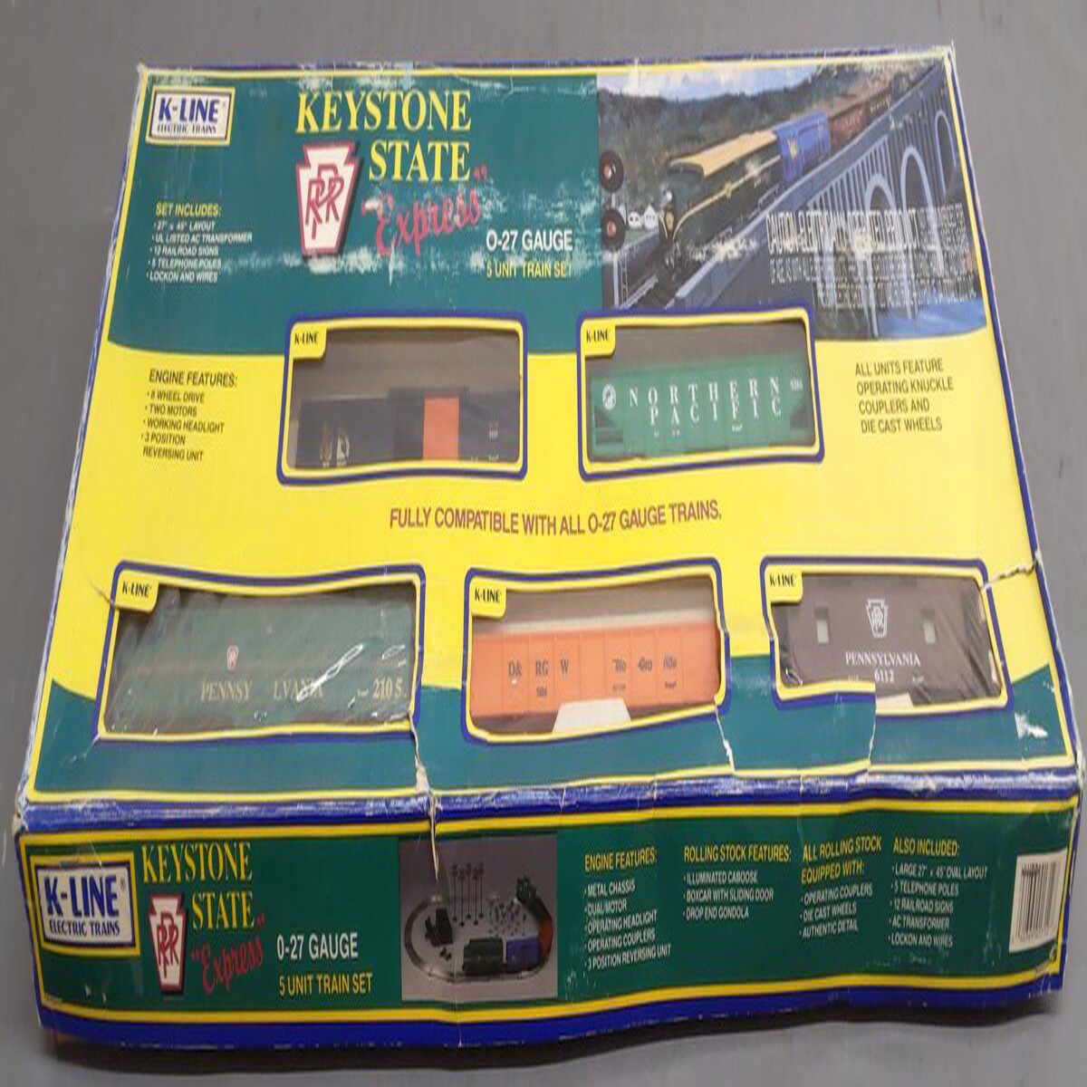 K-Line K1712 O Gauge Keystone State Express Diesel Train Set MT/Box
