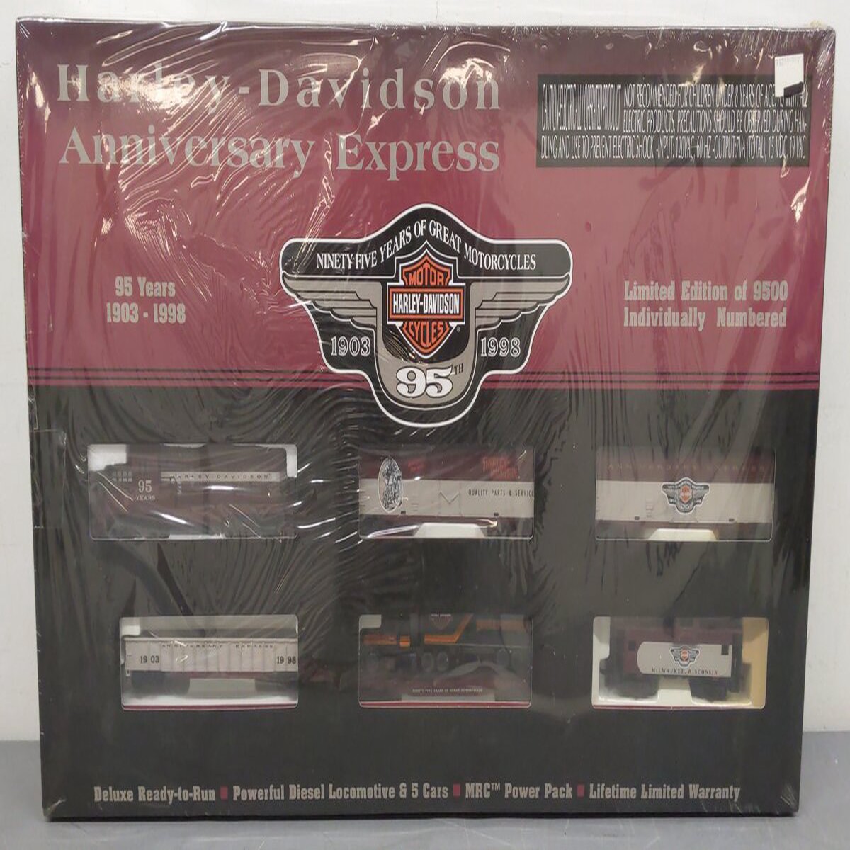 Harley Davidson 99299 HO Scale Limited Edition 95th Anniversary Diesel Train Set MT/Box