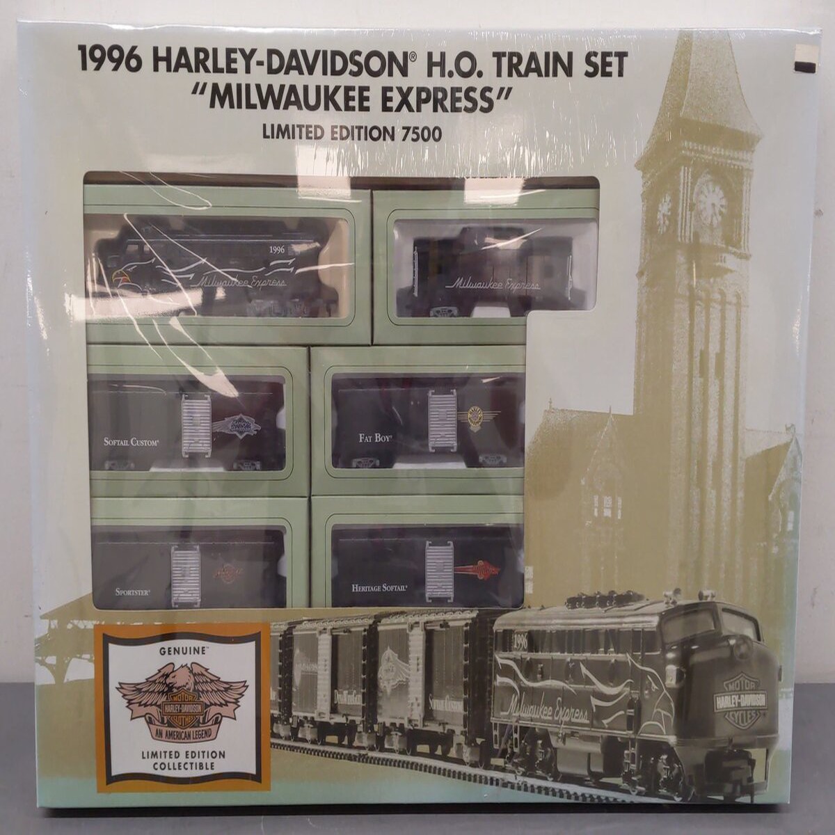 Harley Davidson 99340-96v HO Scale 1996 "Milwaukee Express" Train Set MT/Box