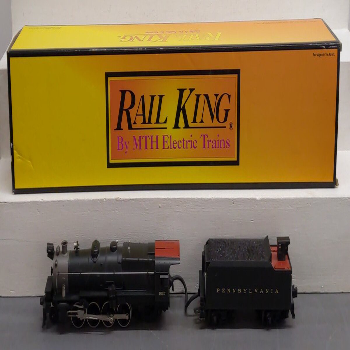 MTH 30-1164-1 O Pennsylvania 2-8-2 L-1 Mikado Steam Loco & Tender w/PS2 #1627 EX/Box