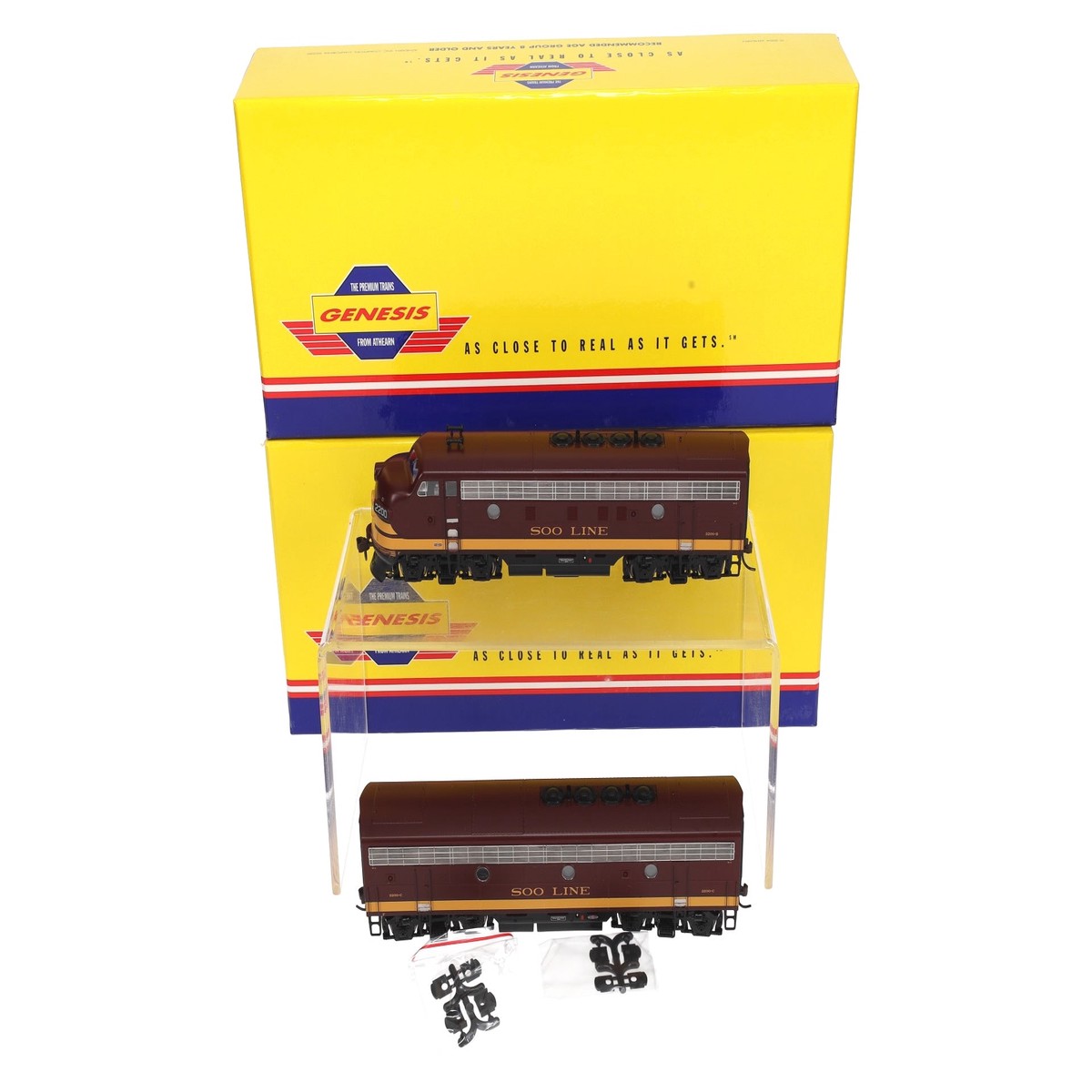Athearn G2524 HO Scale Soo Line F3AB Diesel Locomotive Set #2200B & 2200C LN/Box