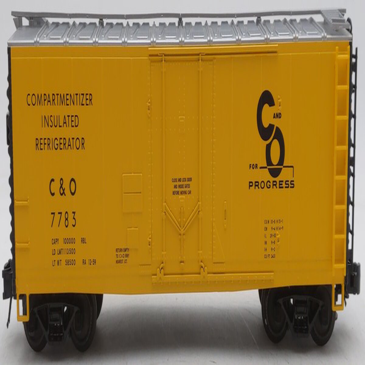 Atlas 0536-1 Chesapeake & Ohio 40' Plug Door Boxcar #7783 - 3 Rail LN