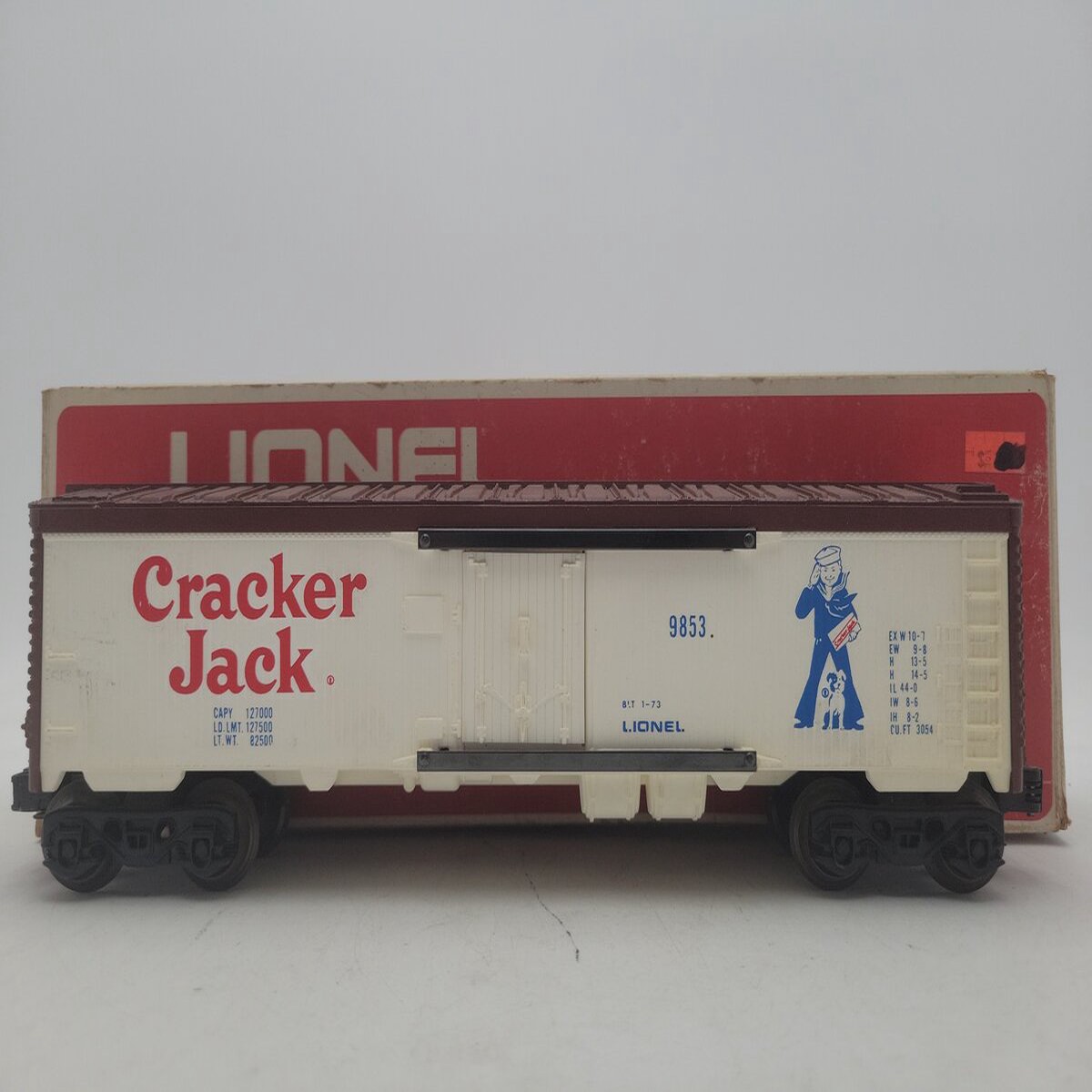 Lionel 6-9853 O Gauge Cracker Jack Billboard Reefer Car (White) VG/Box
