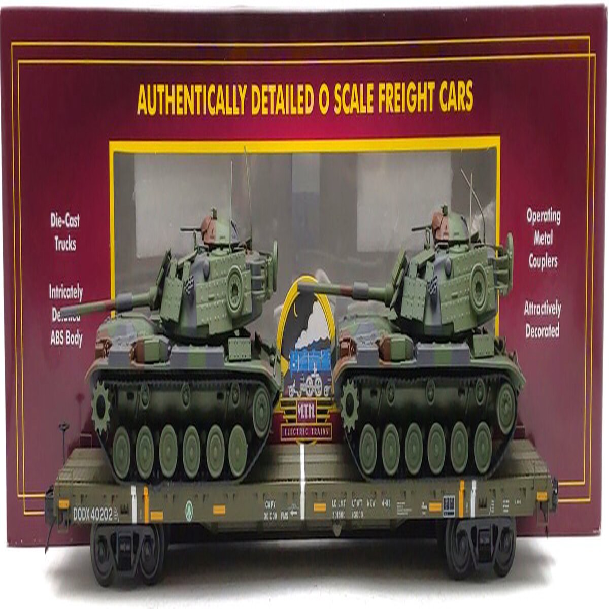 MTH 20-95469 O US Army 60' Flat Car w/2 M60 Tanks LN/Box