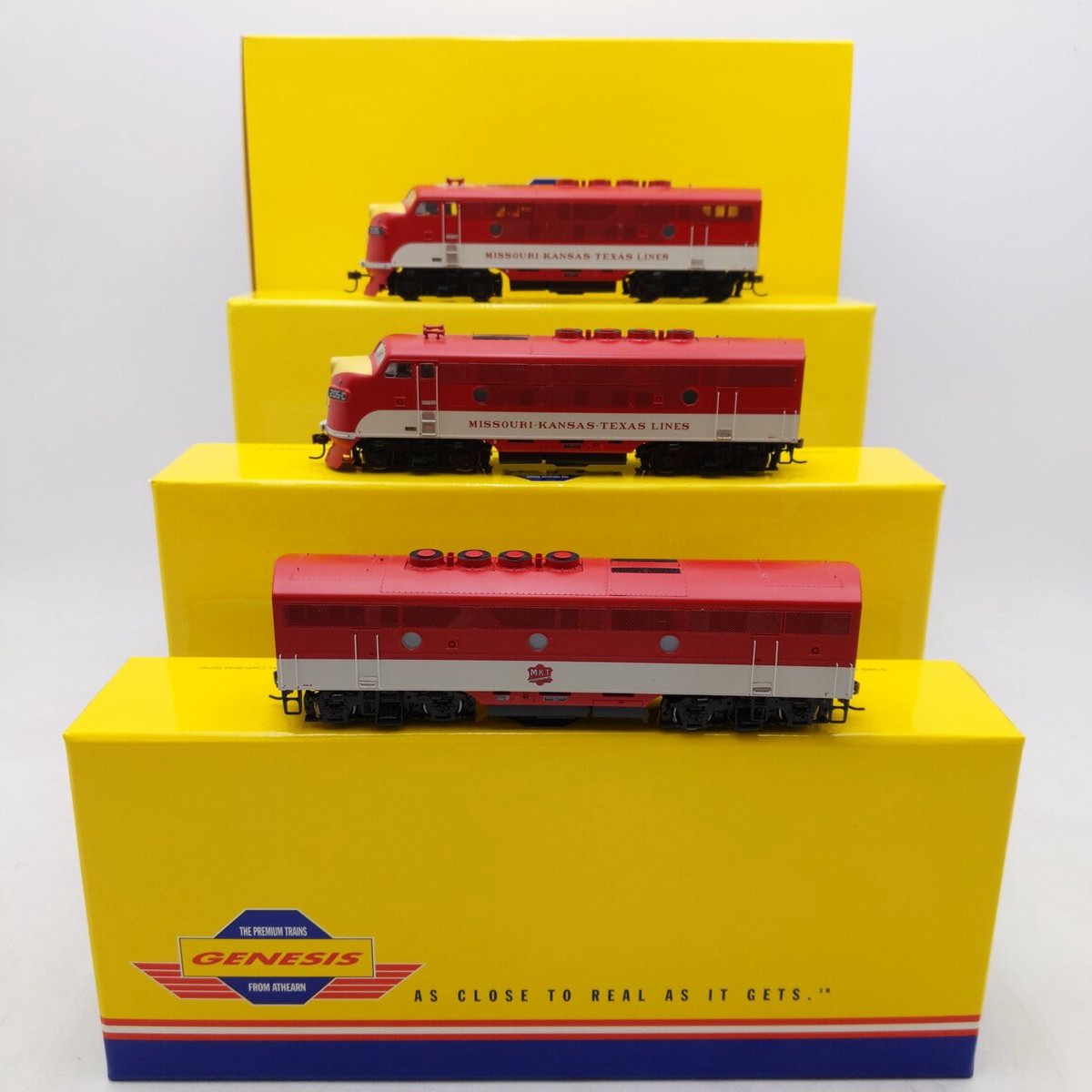 Athearn G2636 Missouri-Kansas-Texas F3 ABA Diesel Locomotive Set #205 EX/Box