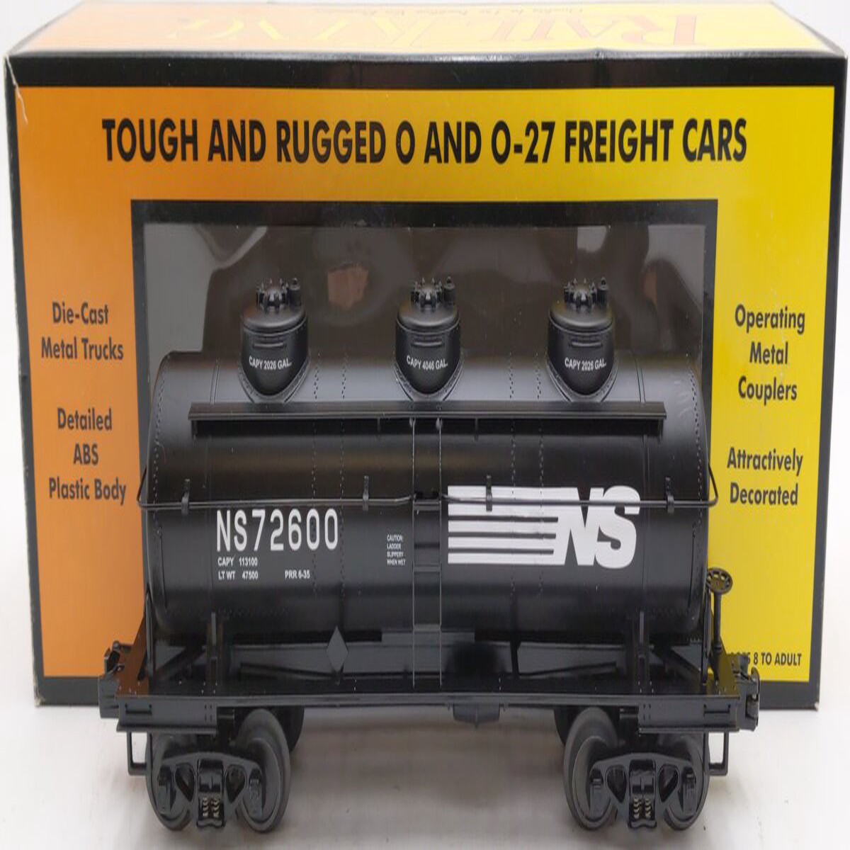 MTH 30-73192 O Gauge Norfolk Southern 3-Dome Tank Car #72600 EX/Box