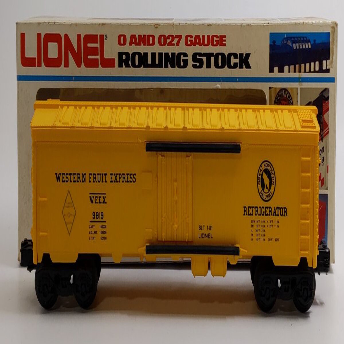 Lionel 6-9819 O Gauge Great Northern Western Fruit Express Reefer LN/Box