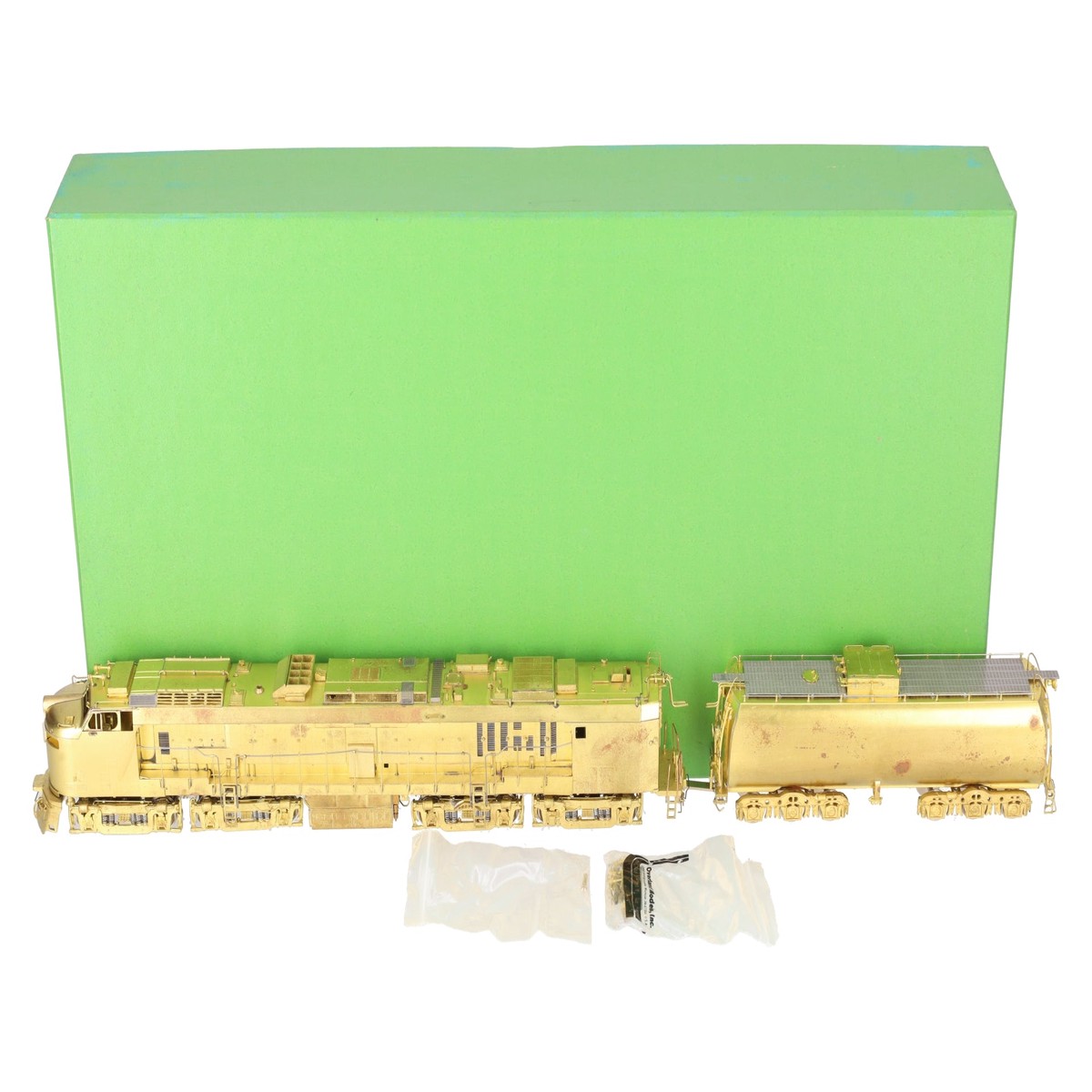 Overland OMI-5856 HO BRASS UP Veranda Turbine w/ Auxiliary Tender - Unpainted EX/Box