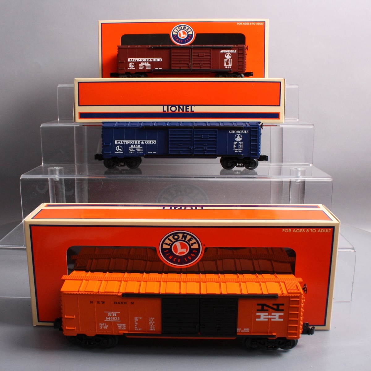 Lionel 6-39227 O Gauge B&O 6468 Double Door Automobile Boxcar (Set of 3) NIB