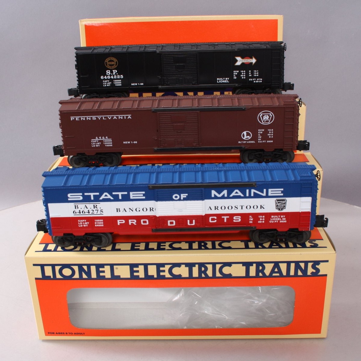 Lionel 6-19272 O Gauge 6464 Boxcars Series 3-Car Set #4 LN/Box