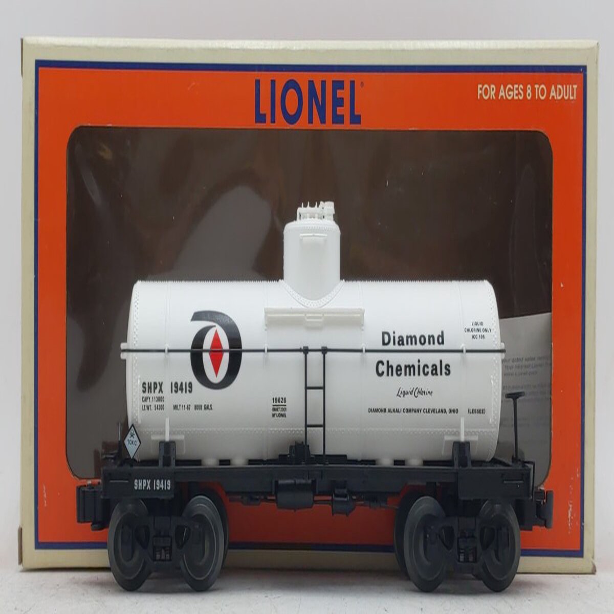 Lionel 6-19626 O Gauge Diamond Chemicals 8,000 Gallon Tank Car #19419 MT/Box