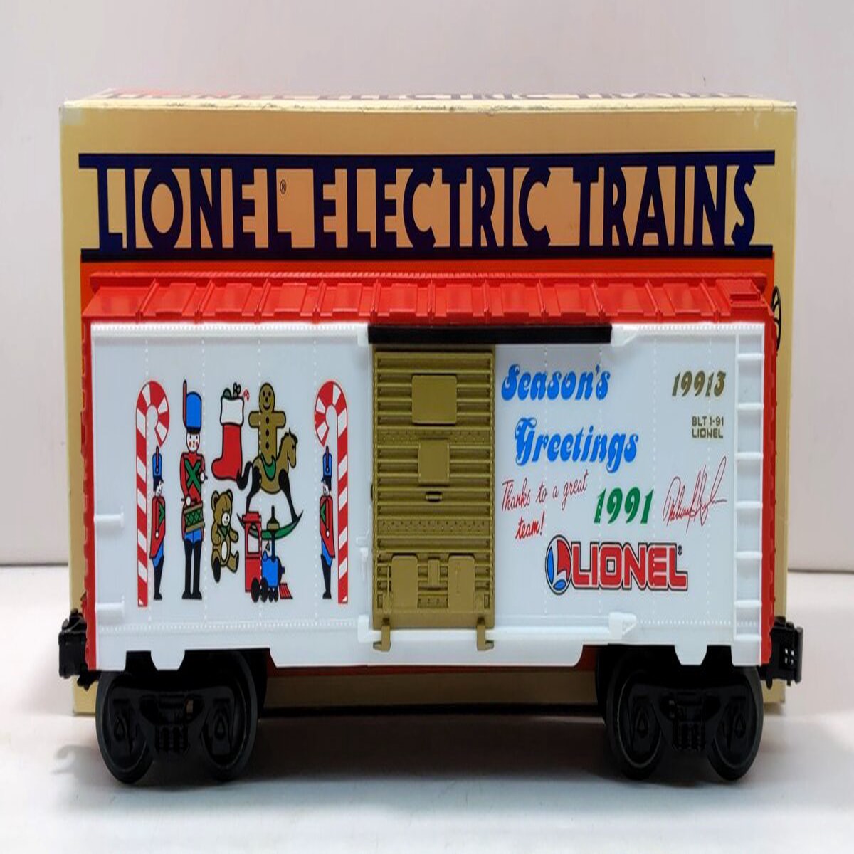 Lionel 6-19913 O 1991 Christmas Boxcar - Signed EX/Box