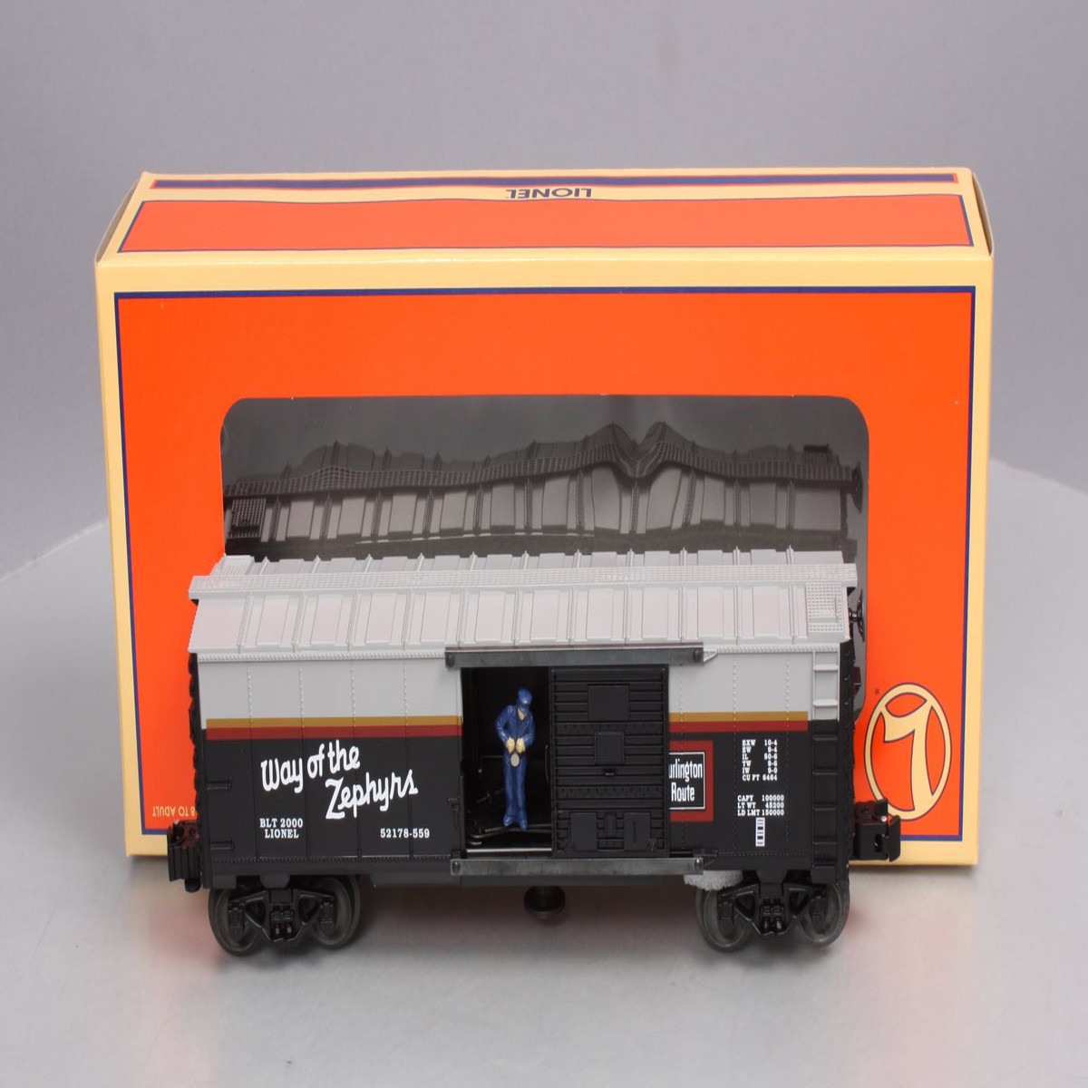 Lionel 6-52178-559 O Chicagoland LRRC Burlington Uncle Herb Action Car NIB