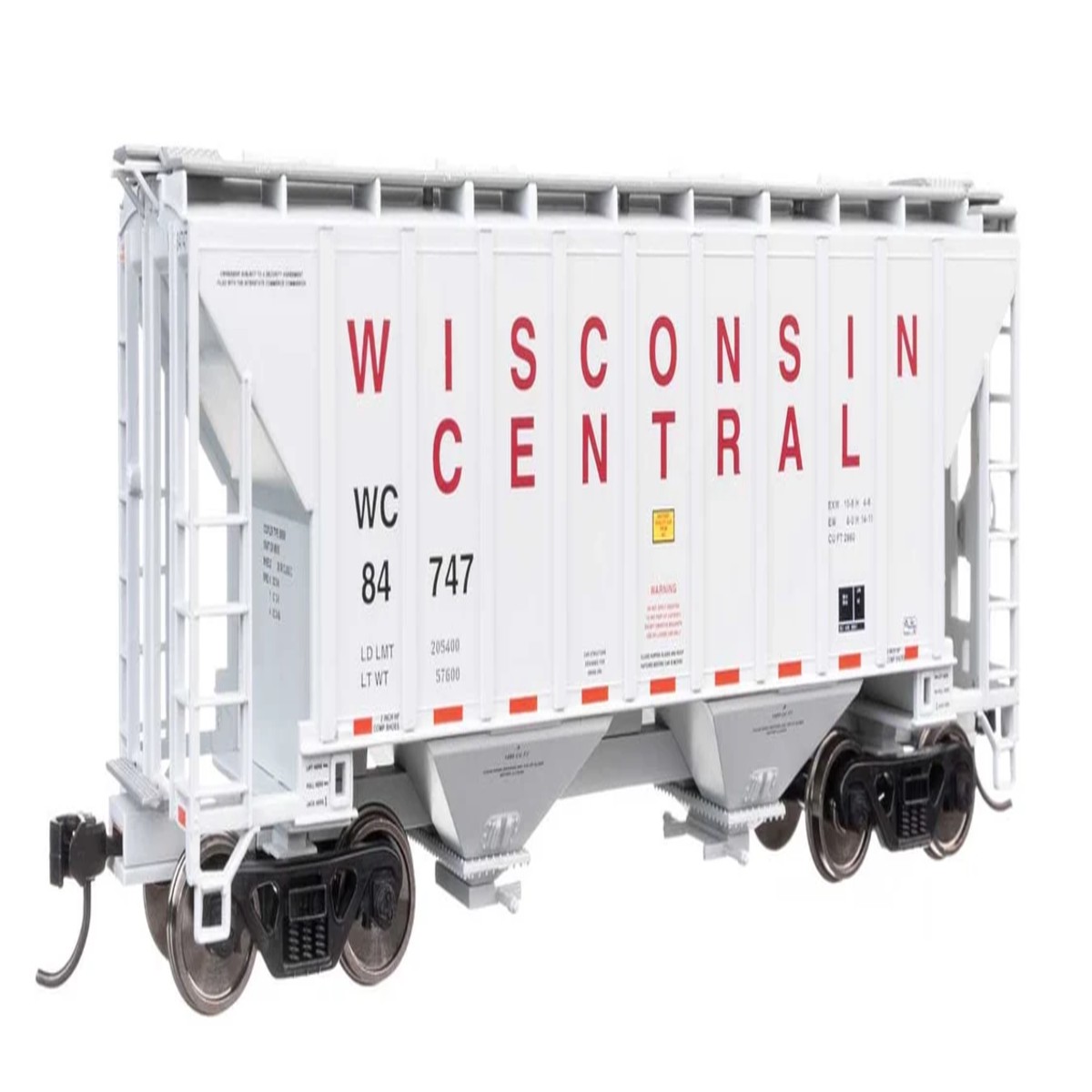 Walthers 910-8519 HO WC 37' 2980 Cubic-Foot 2-Bay Covered Hopper RTR #84747