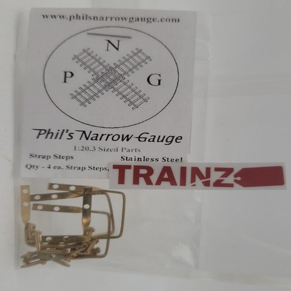 Acme 0120 1:20.3 Size By Phil's Narrow Gauge Strap Steps (Pack of 4)