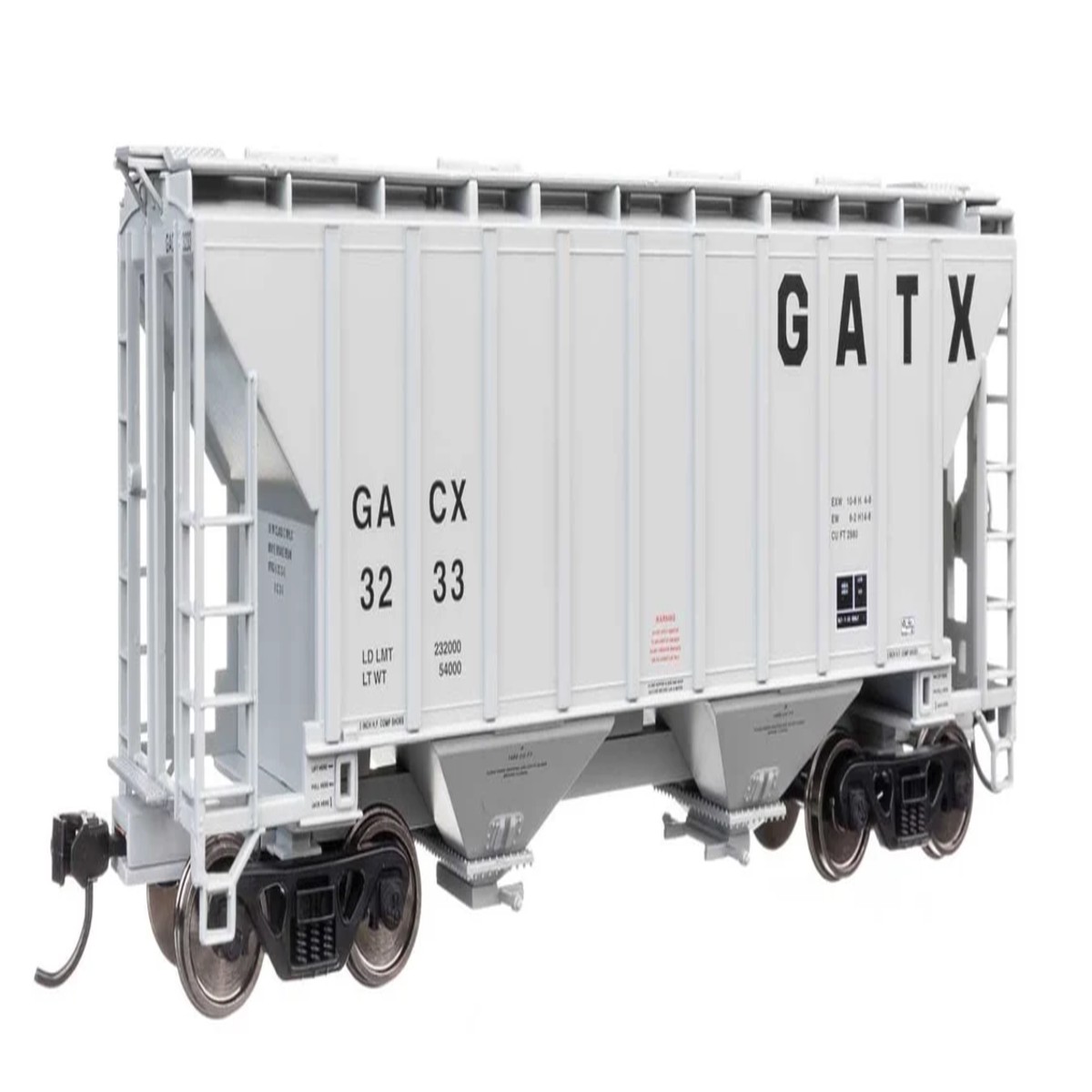 Walthers 910-8511 HO GACX 37' 2980 Cubic-Foot 2-Bay Covered Hopper RTR #3233