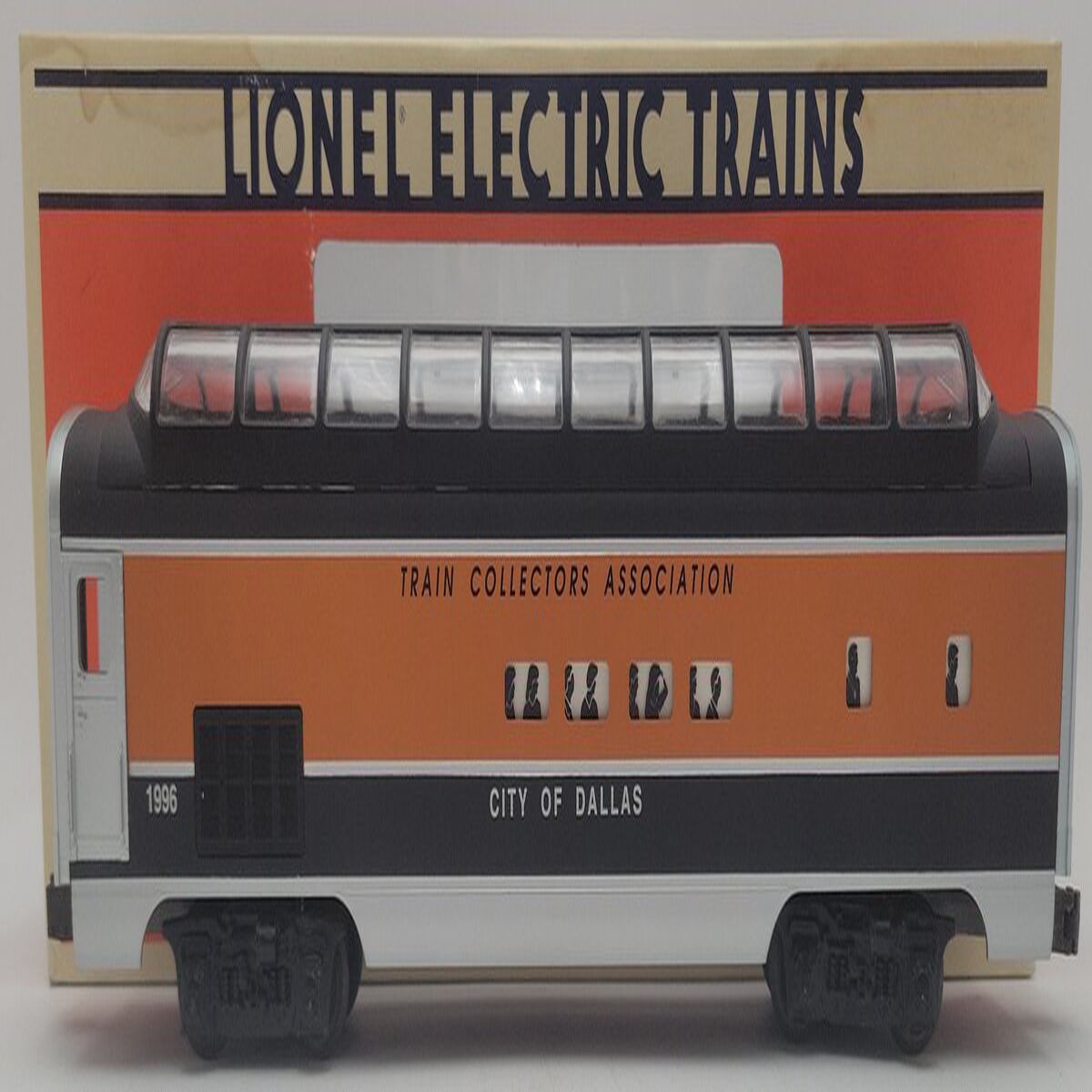Lionel 6-52085 O Gauge 1996 TCA "City of Dallas" Dallas Full Vista Dome Car EX/Box