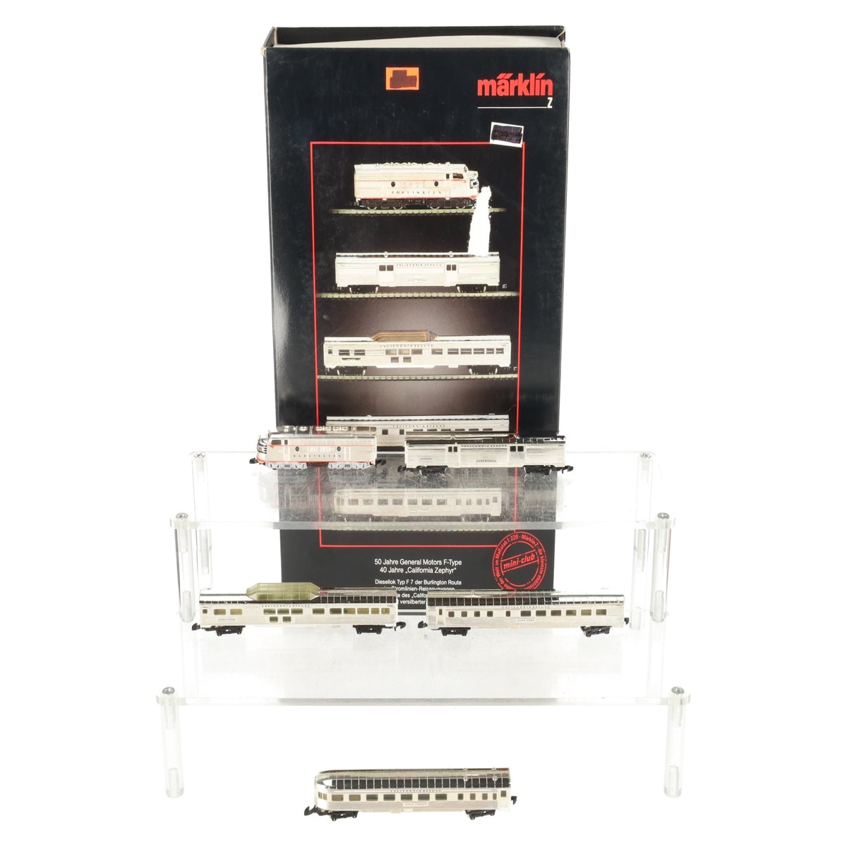 Marklin 8189 Z Scale 50th Anniversary Silver-Plate California Zephyr Train Set EX/Box