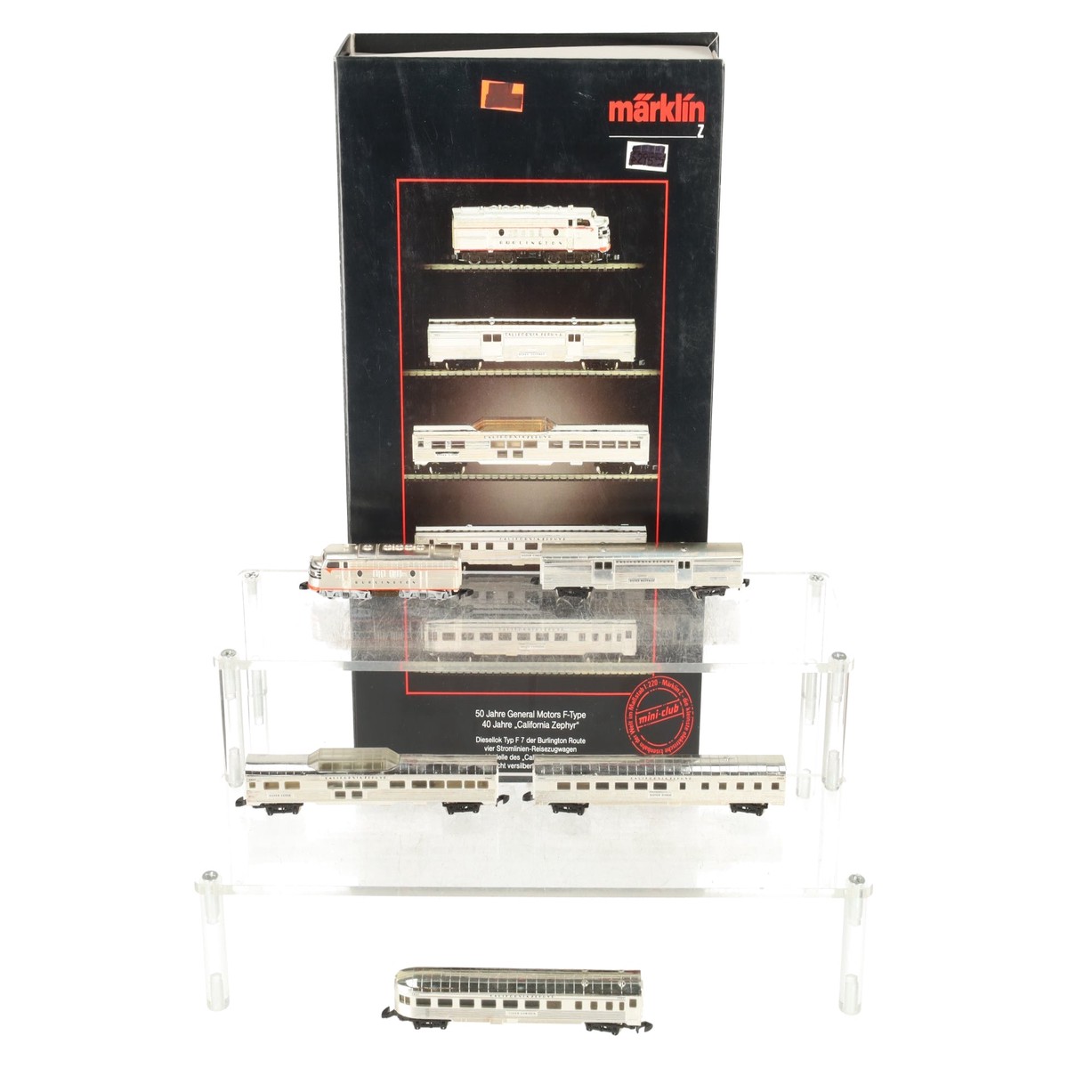 Marklin 8189 Z Scale California Zephyr 50th Anniversary Silver-Plate Train Set EX/Box