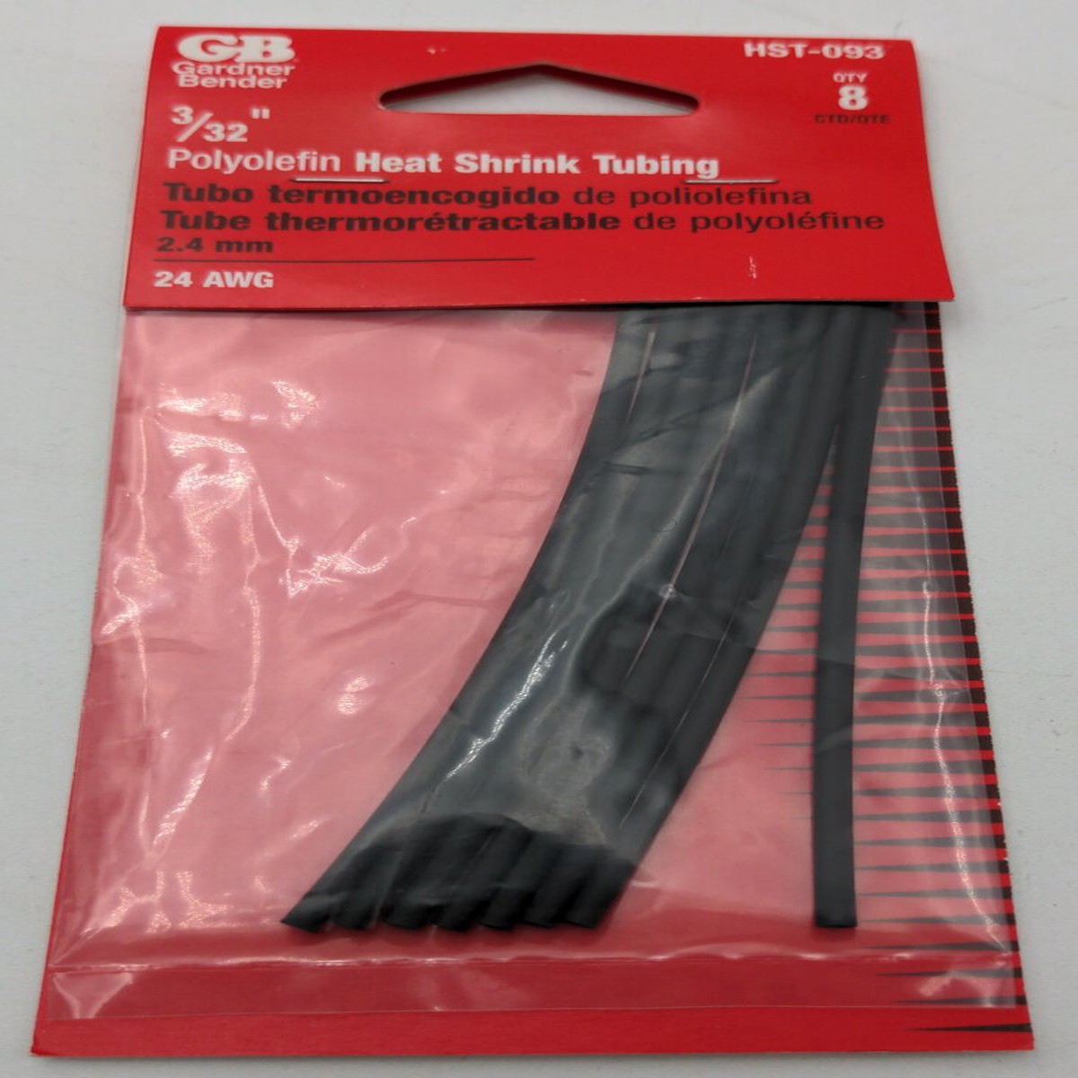Gardner Bender HST-093 3/32" Polyolefin Heat Shrink Tubing Qty 8