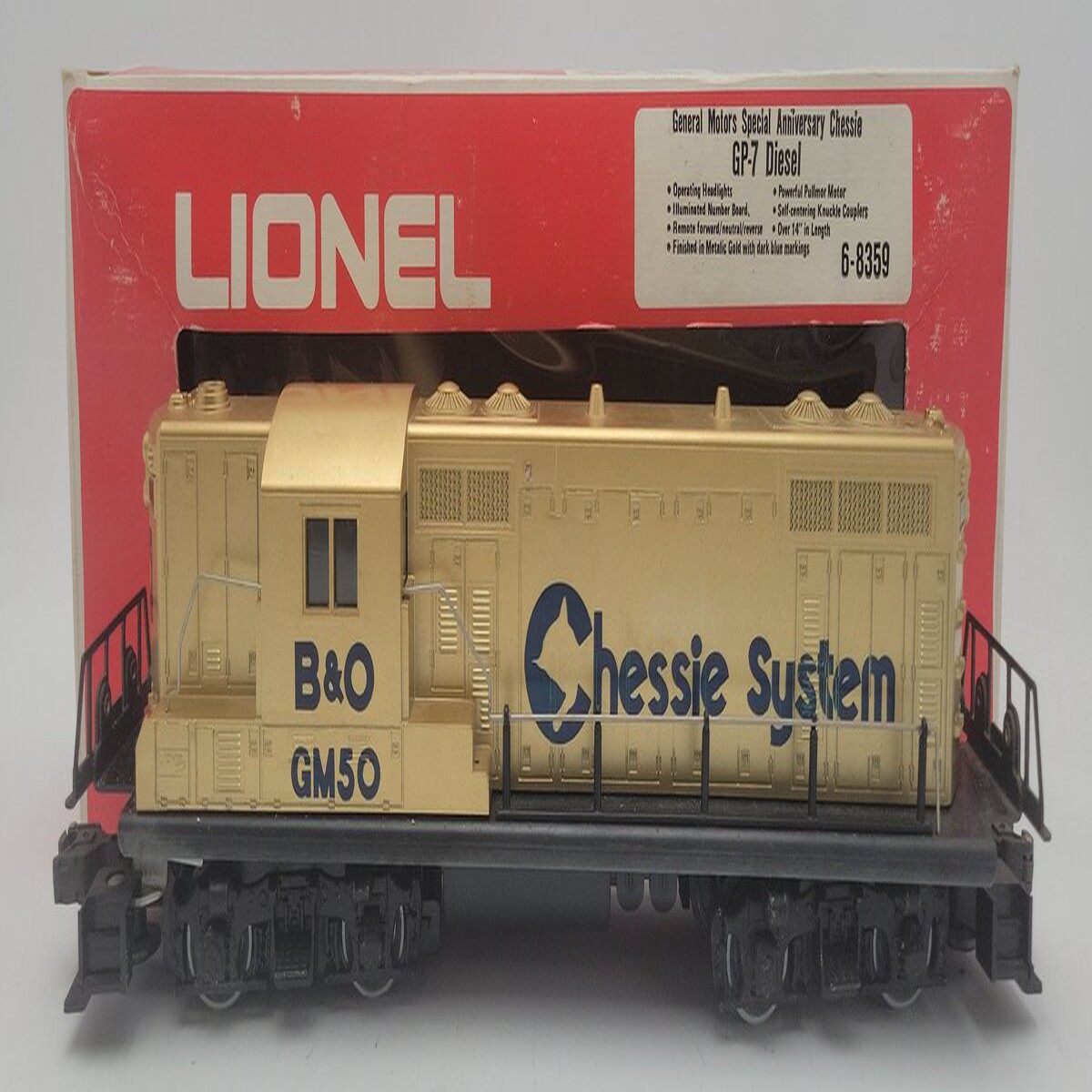 Lionel 6-8359 O Gauge Chessie System GM Gold GP7 Diesel Engine VG/Box