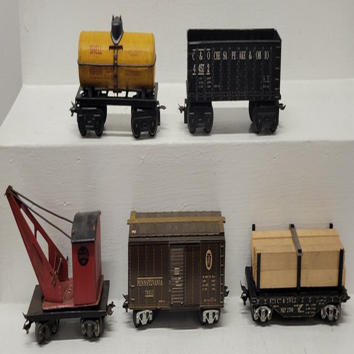 Marx O Gauge Assorted Vintage Freight Cars- #44572,652,2700,70311 [5] VG