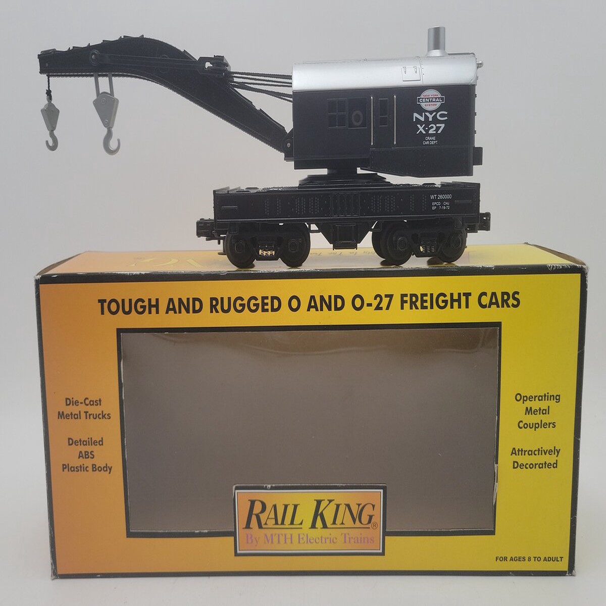 MTH 30-7910 O Gauge New York Central Operating Crane Car X-27 LN/Box