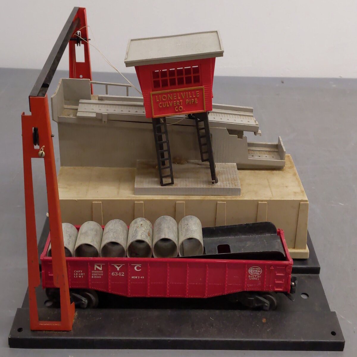 Lionel 345 Vintage O Motorized Culvert Unloader with Car VG