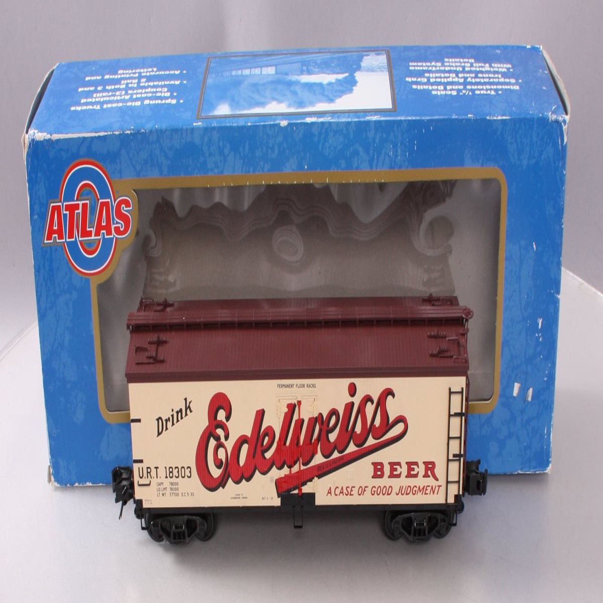 Atlas 6705-2 O Gauge Edelweiss Refrigerator Car (3-Rail) LN/Box