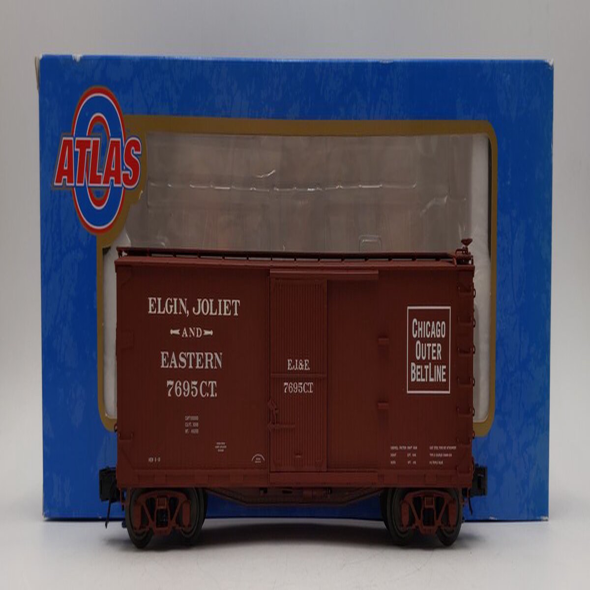 Atlas 8302-4 O Gauge Elgin Joliet & Eastern Wood Boxcar #7695 (3-Rail) LN/Box