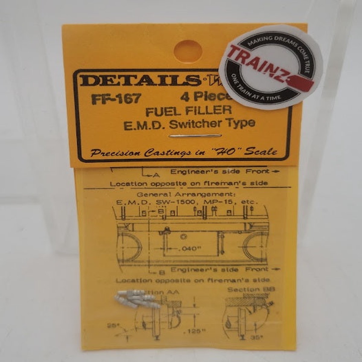 Details West FF-167 HO Scale Fuel Filler Switcher Type (Pack of 4)