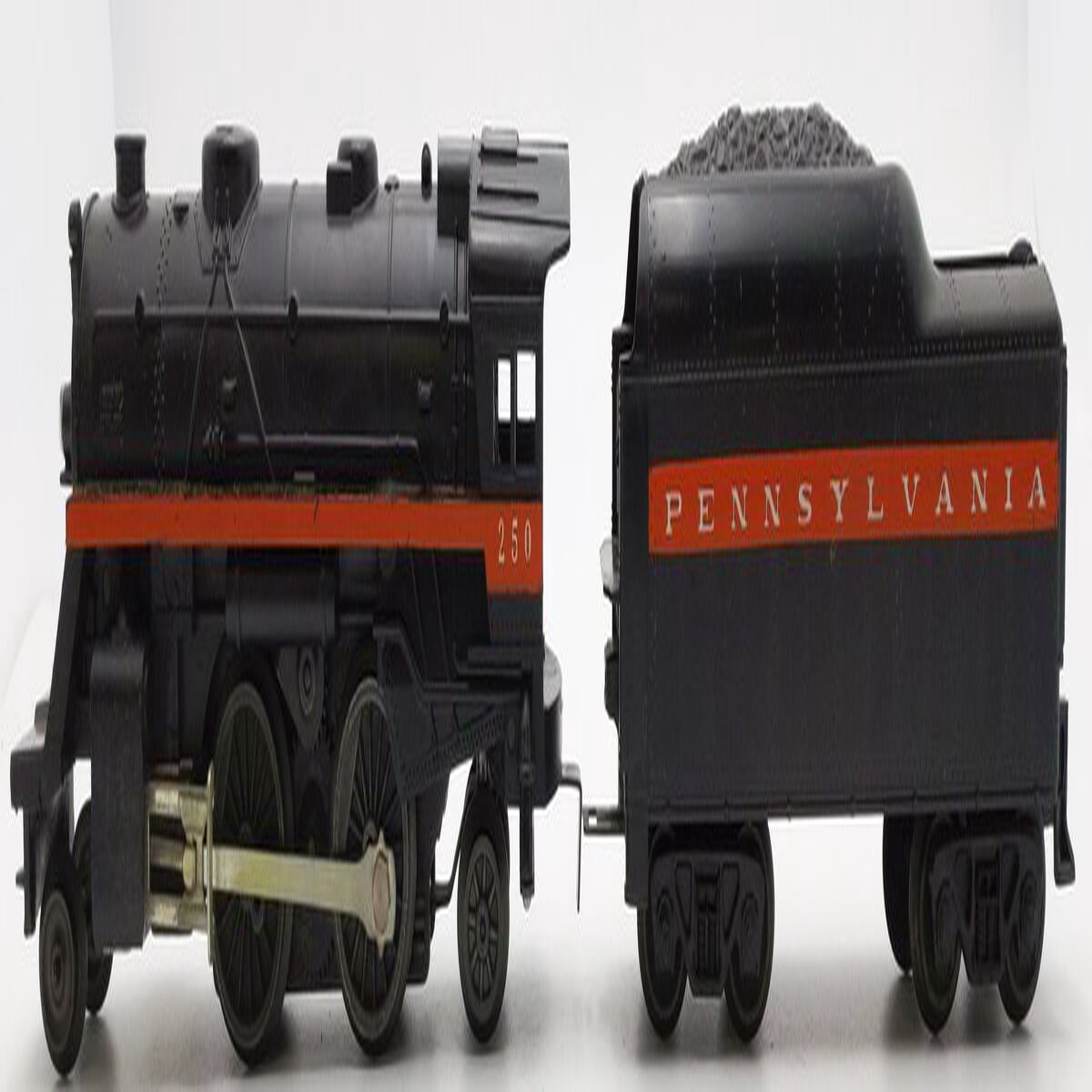 Lionel 250 Vintage O Pennsy Orange Stripe 2-4-2 Steam Loco with 250T Tender VG