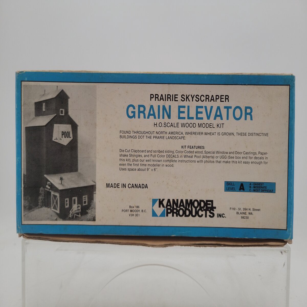 Kanamodel Products 114A HO Scale Prairie Grain UUG Elevator Wood Die-Cut Kit LN/Box