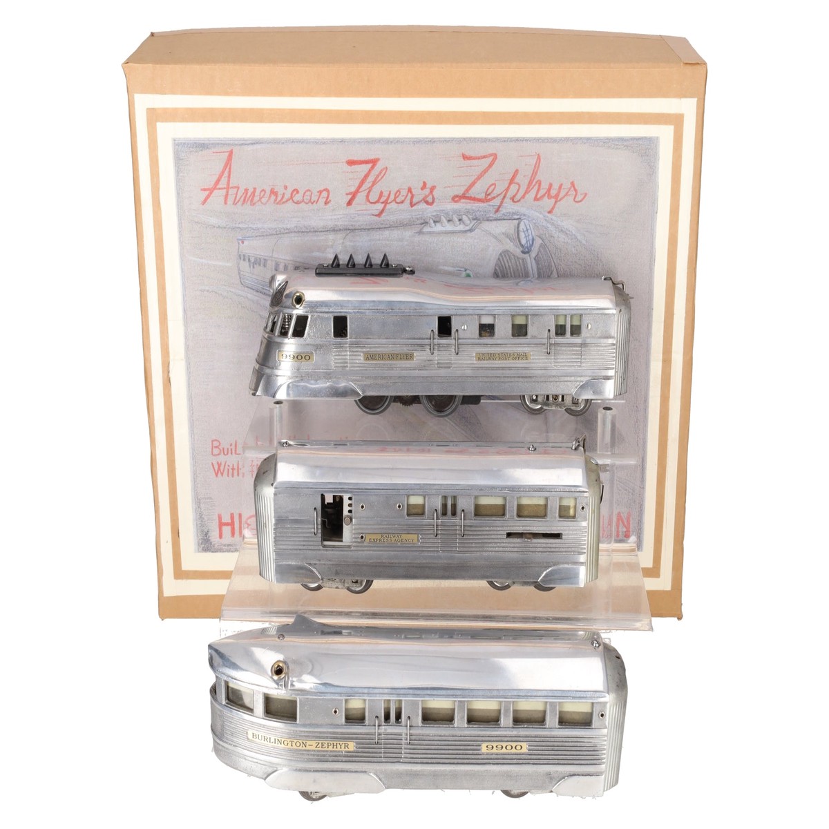 American Flyer 9910 Vintage O Streamliner Zephyr Power Car Set VG