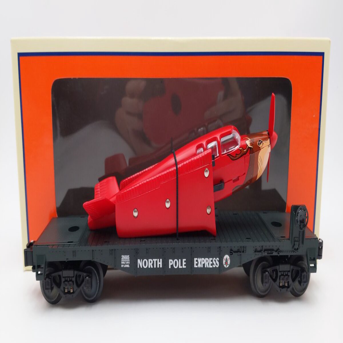 Lionel 6-26685 O North Pole Express Santas Plane On Flatcar EX/Box