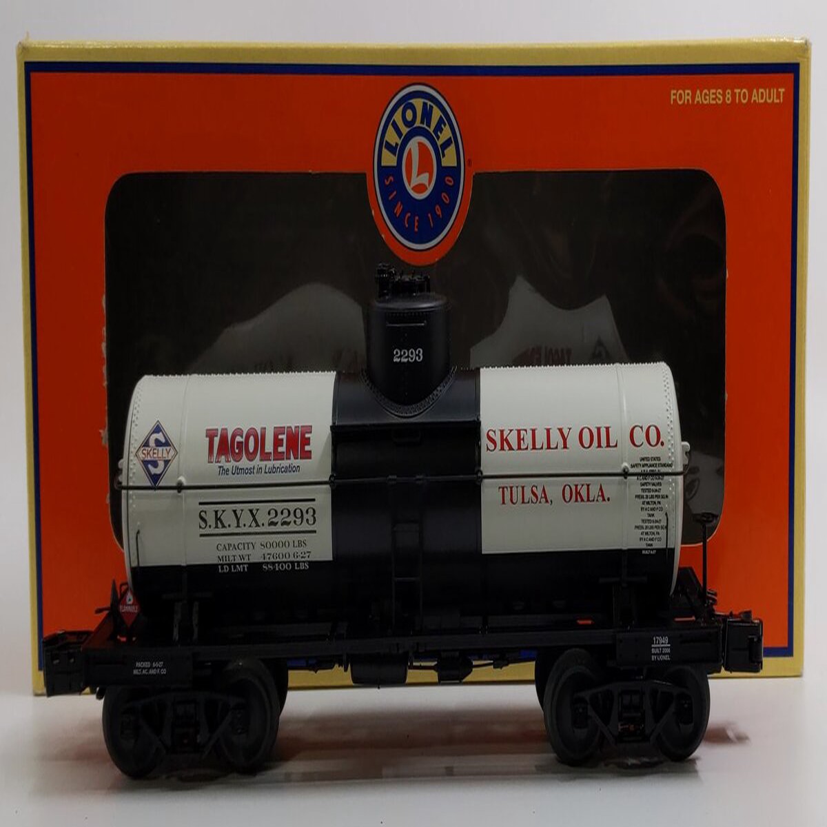 Lionel 6-17949 O Gauge Skelly Oil 8,000 Gallon Single Dome Tank Car #2293 LN/Box