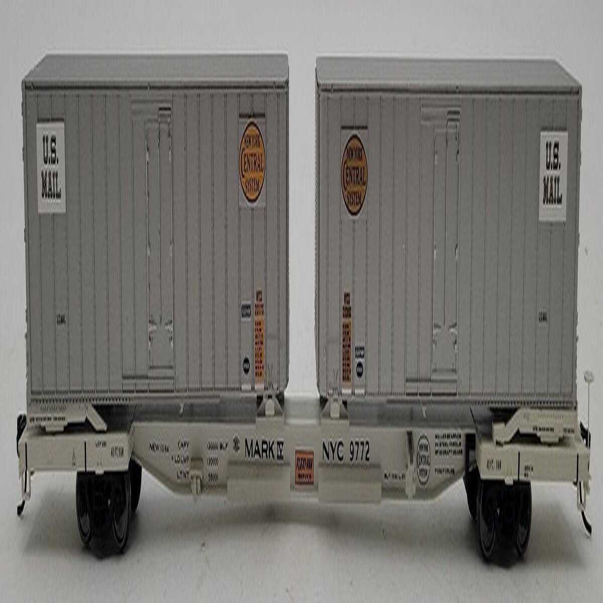 Walthers 932-41051 NYC Mark IV Flexi-Van Flatcar w/Two Trailers #9772 VG