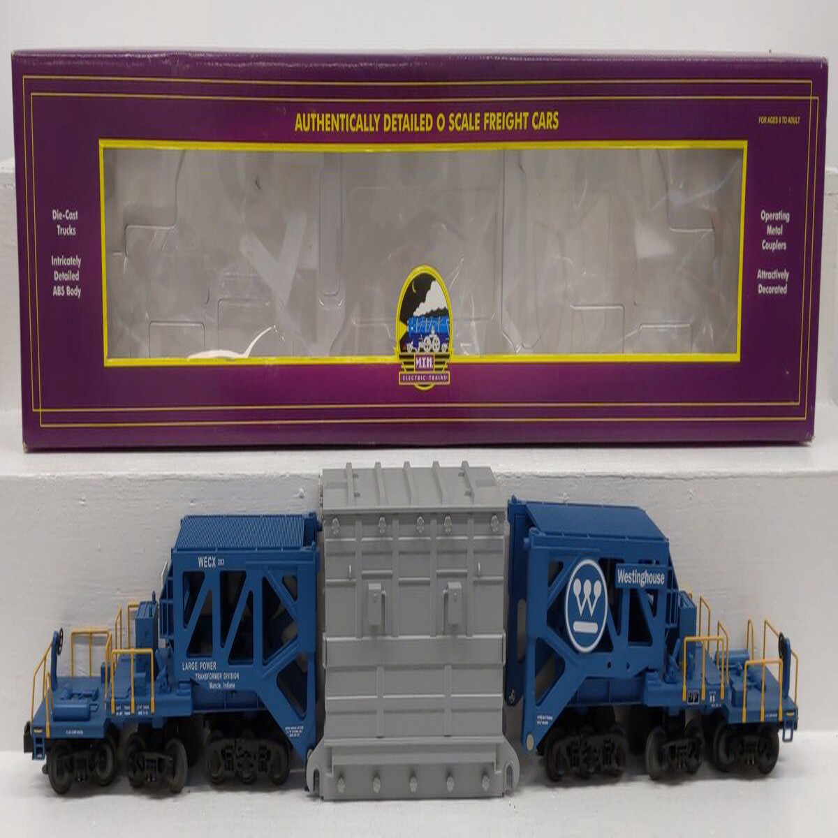 MTH 20-98232 O Gauge Westinghouse Schnabel Flatcar #203 w/ Transformer EX/Box