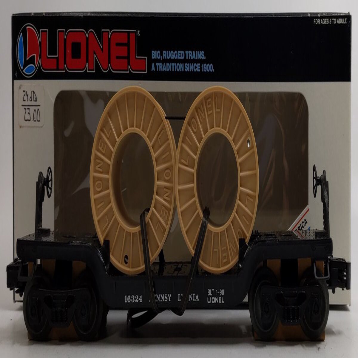 Lionel 6-16324 O Gauge Pennsylvania Depressed Center Flatcar with Cable Reels EX/Box