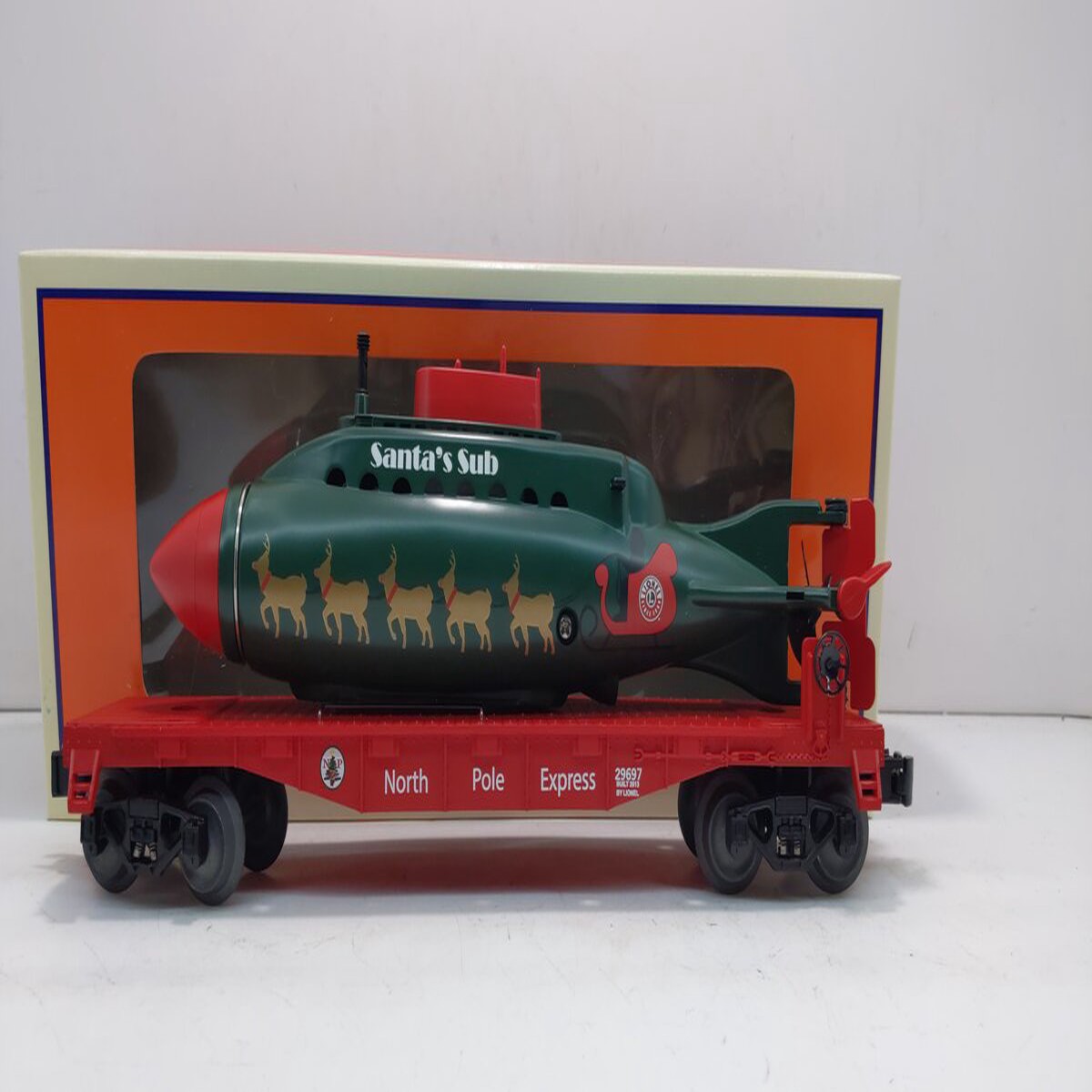 Lionel 6-29697 O Gauge Santas Submarine Flatcar LN/Box