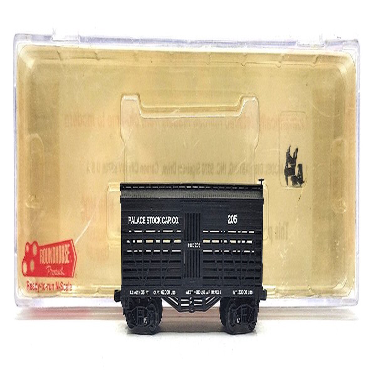 Roundhouse 87802 N Scale Palace Stock Car Company 36' Stock Car #205 LN/Box