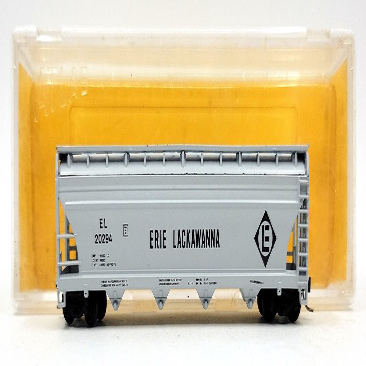Atlas 3706 N Scale Erie Lackawanna Centerflow Hopper #20294 EX/Box