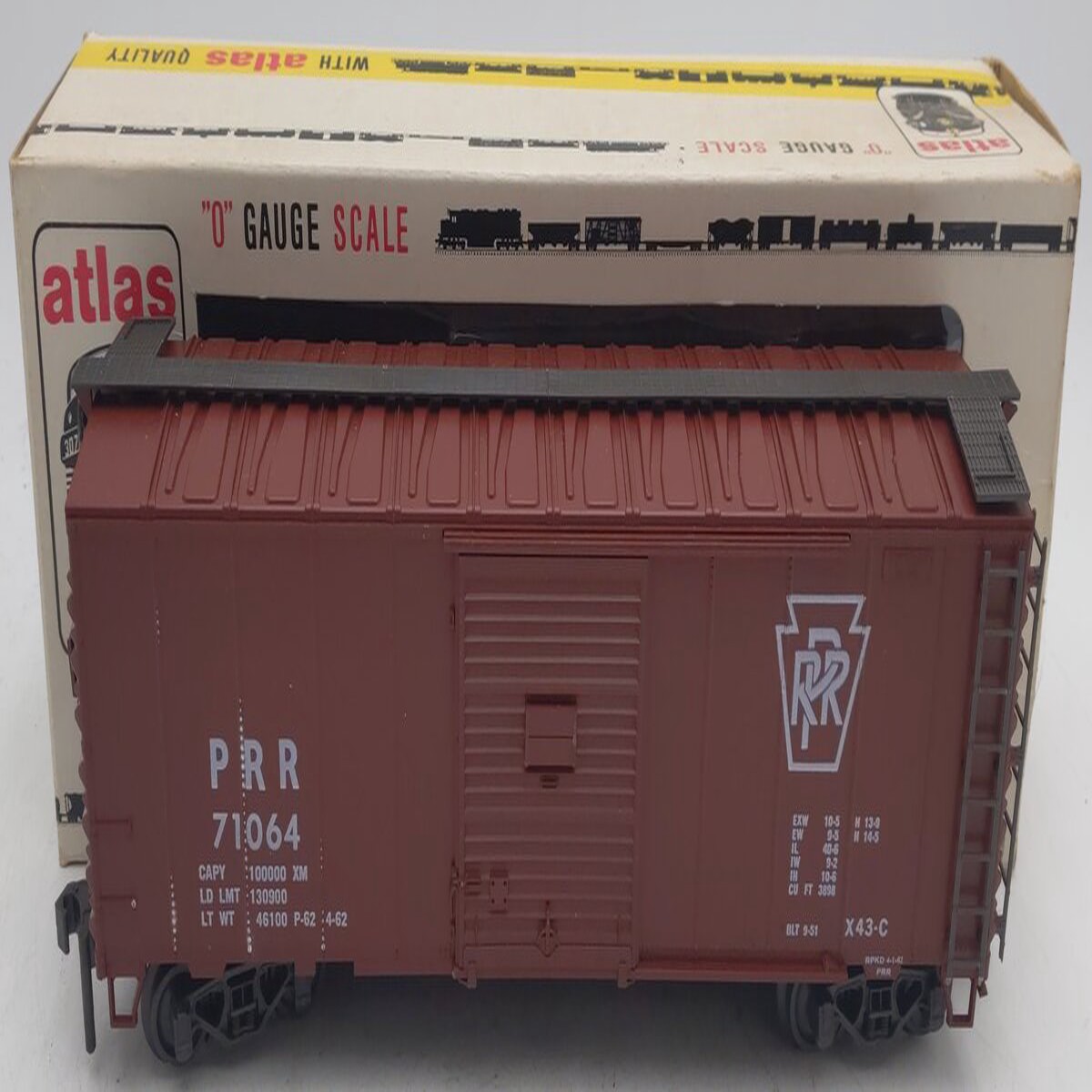 Atlas 6204 O Gauge Pennsylvania Railroad Boxcar #71064 EX/Box