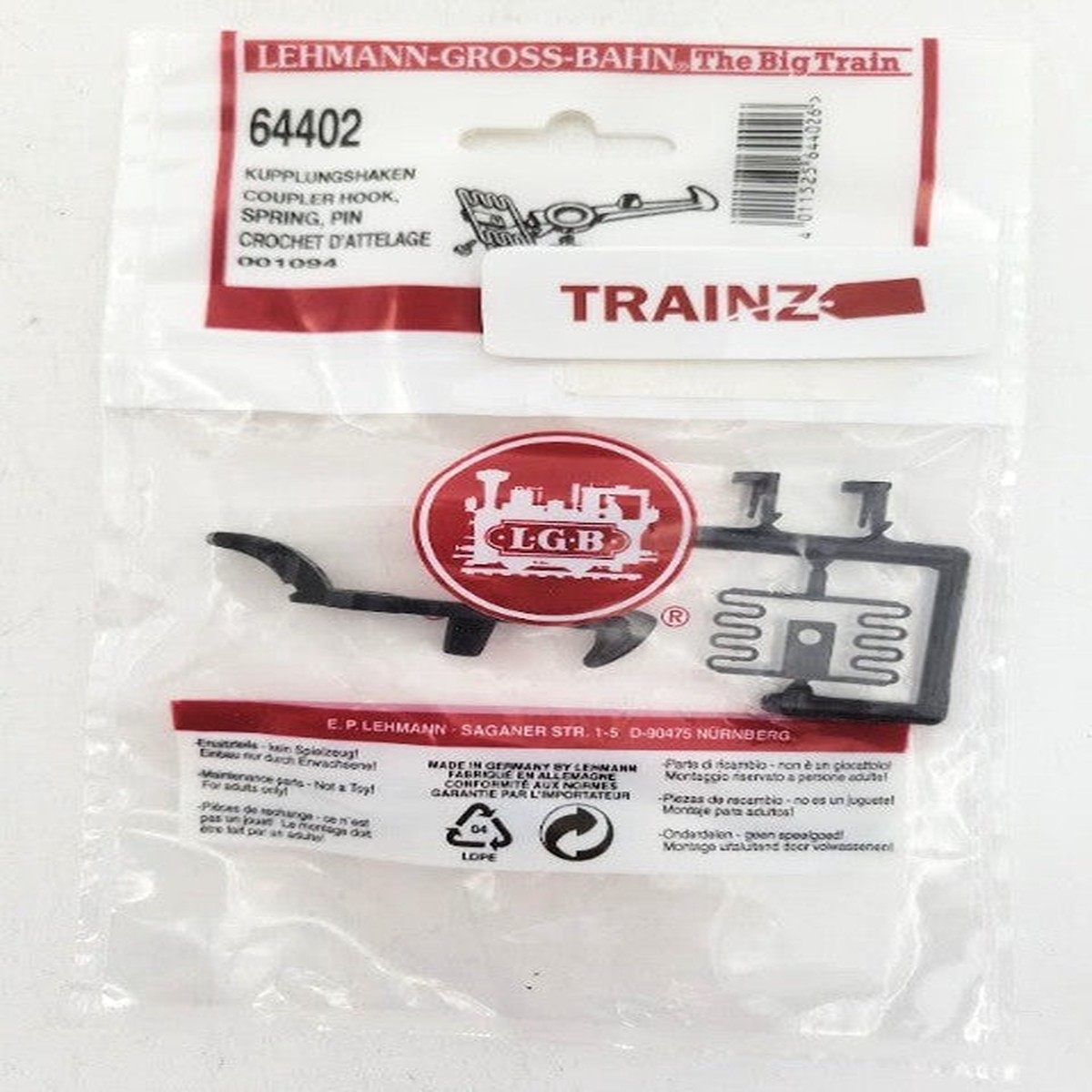 LGB 64402 G Scale Coupling Hook Spring Pin