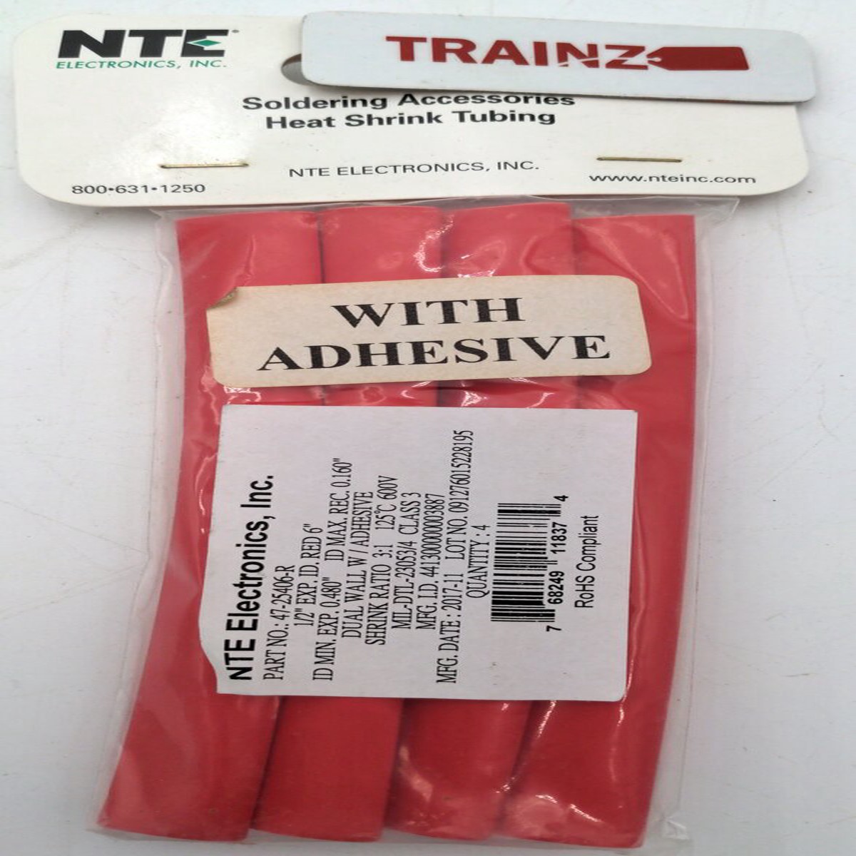 NTE Electronics Soldering Accessories Heat Shrink Tubing