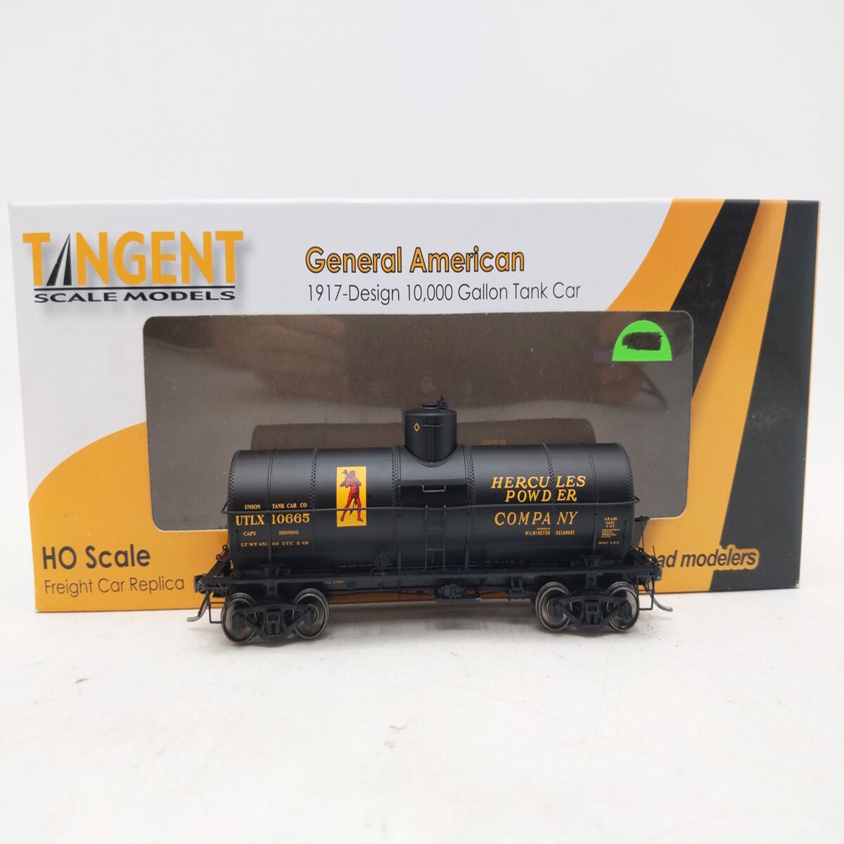 Tangent 19062-01 HO Scale UTLX Hercules Powder Tank Car #10665 EX/Box