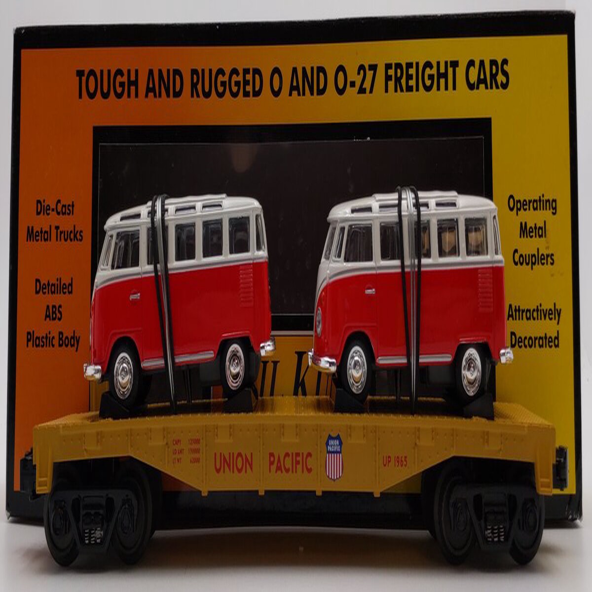 MTH 30-76033 O Scale Union Pacific Flatcar w/2 VW #1965 LN/Box