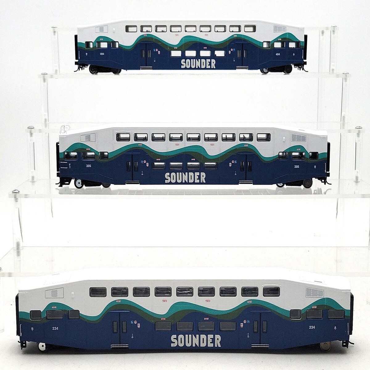 Athearn 25912 HO Sounder Bombardier Cab/Coach #2 (3 Cars) LN